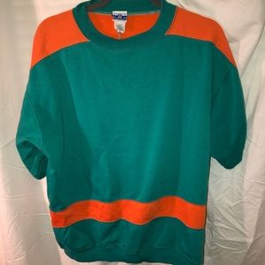 vintage green/turqoise and orange t-shirt